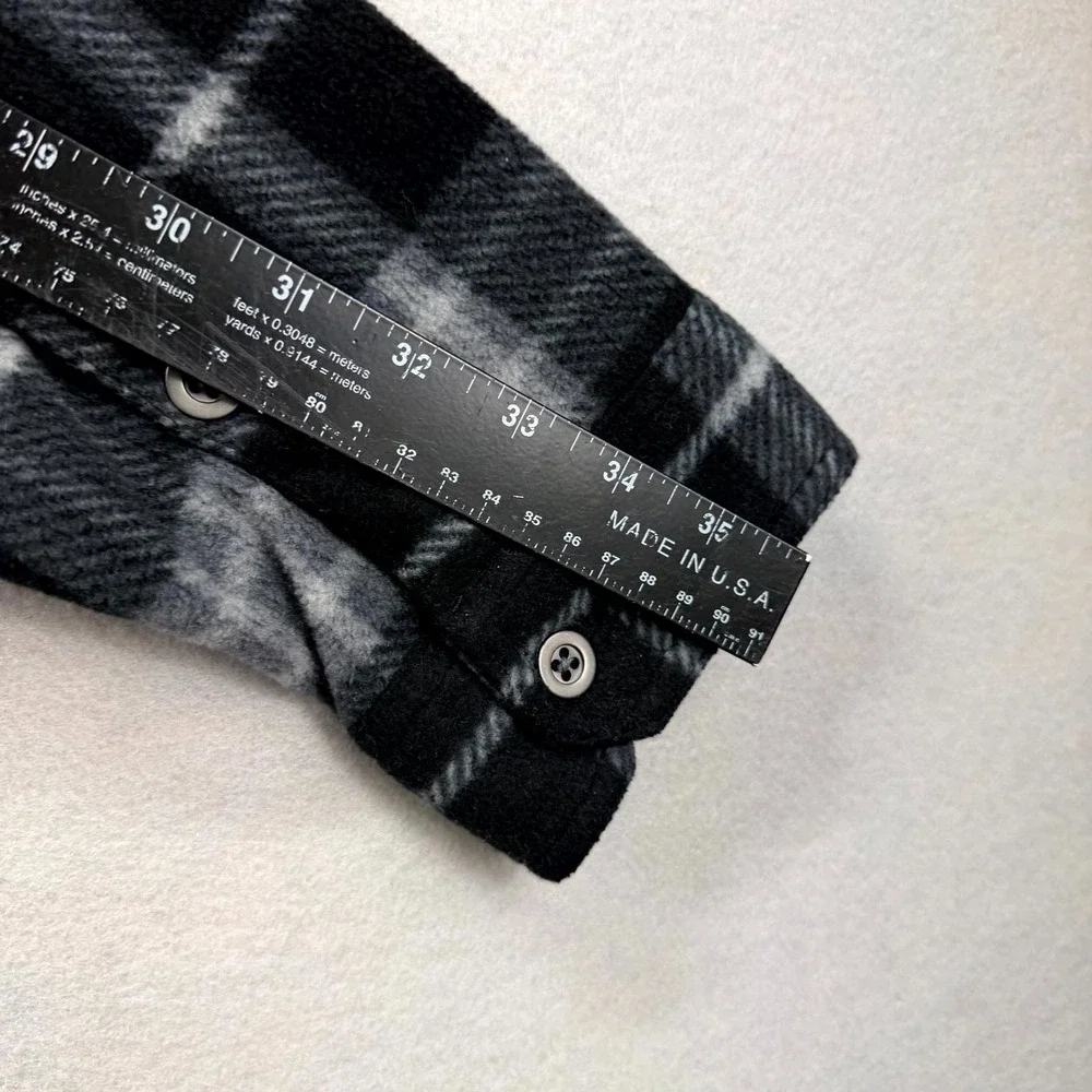 Freedom‎ Foundry Shirt Jacket Mens XL Black White Plaid Fleece Comfort Flannel